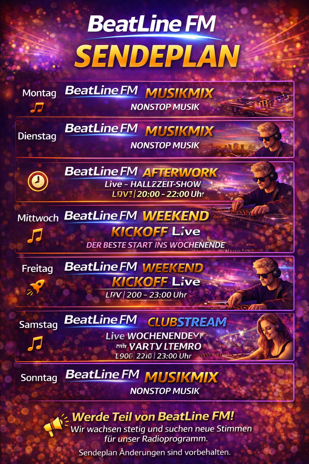 BeatLine FM Festprogramm